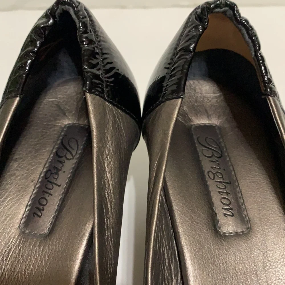 Brighton Marci Medallion Leather Low Heel Pumps 8.5 Narrow
